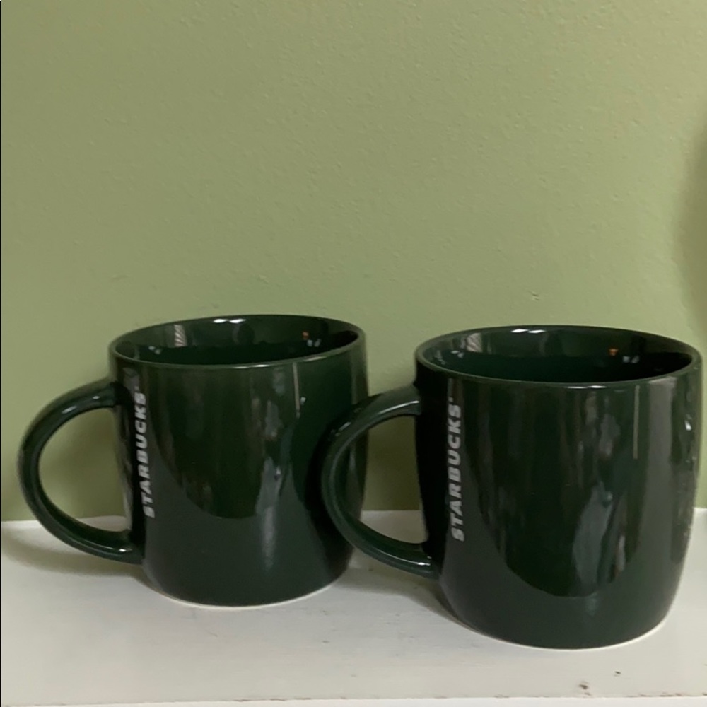 2 Starbucks Green Snowflake 14 oz COFFEE MUGS - Picture 3 of 10